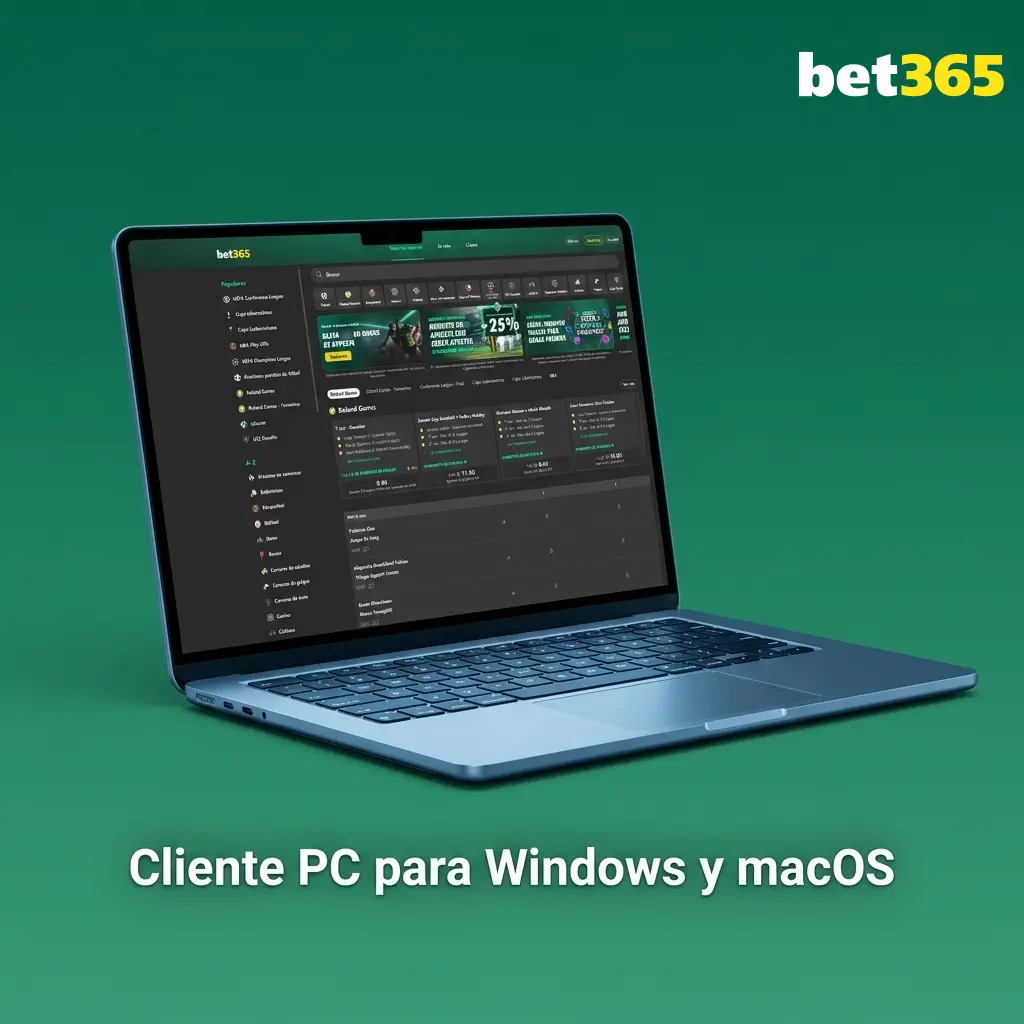 Plataforma Bet365 accesible desde navegadores web en Windows y macOS sin necesidad de descargar software adicional
