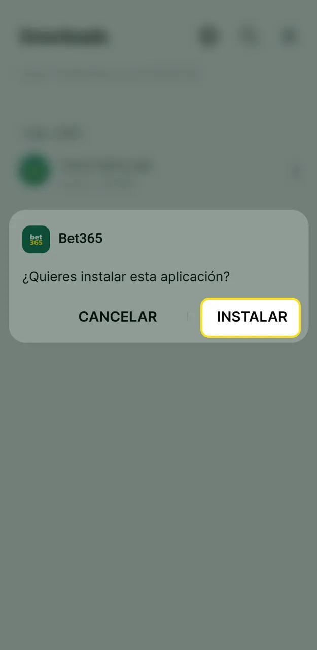 Siga las instrucciones en pantalla y completa la instalación de Bet365.