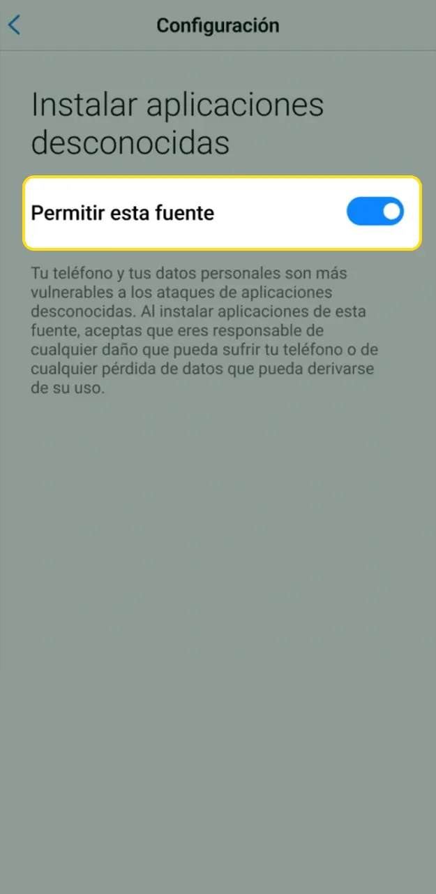Ajuste la configuración de seguridad de su dispositivo y permite instalaciones desde fuentes desconocidas para Bet365.