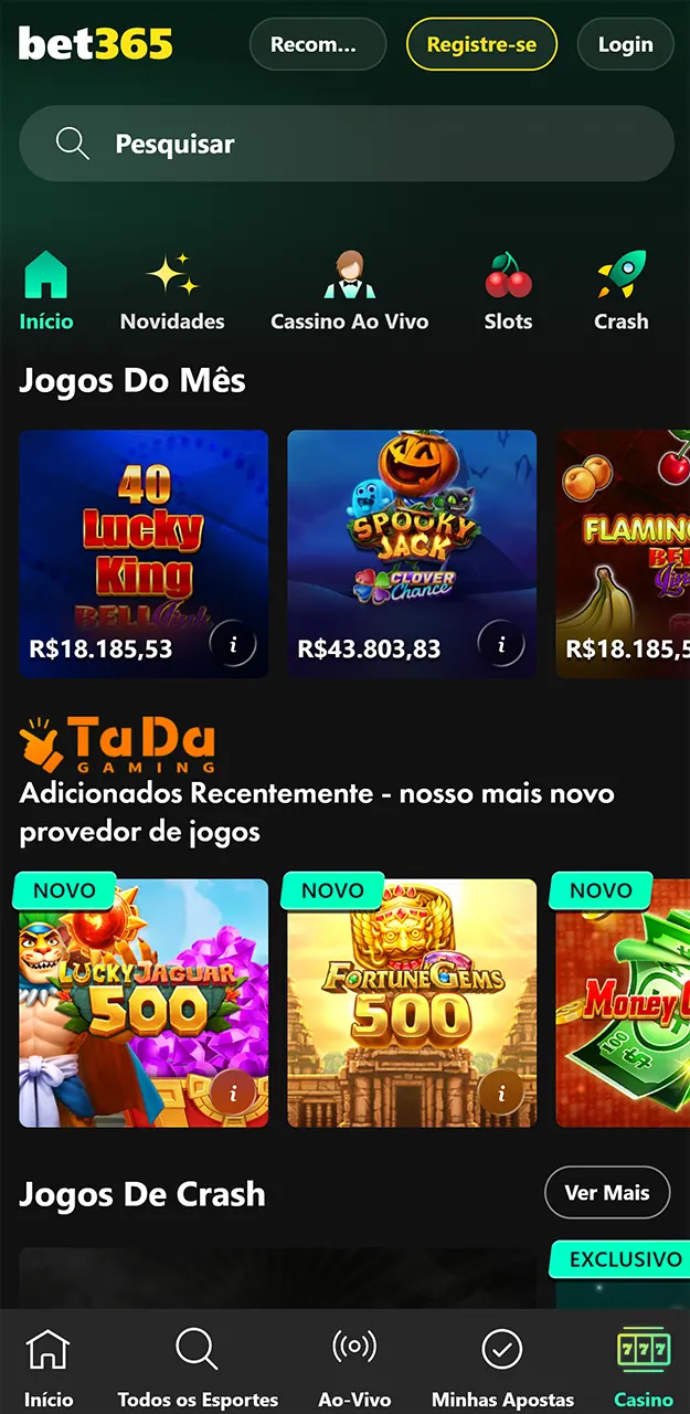 Disfruta de los juegos de los mejores proveedores en la aplicación de Bet365.