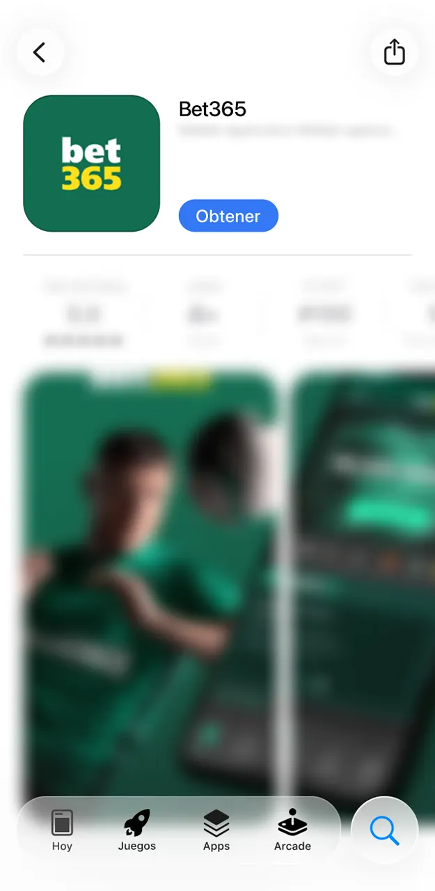 Descarga la aplicación de Bet365 desde la App Store.