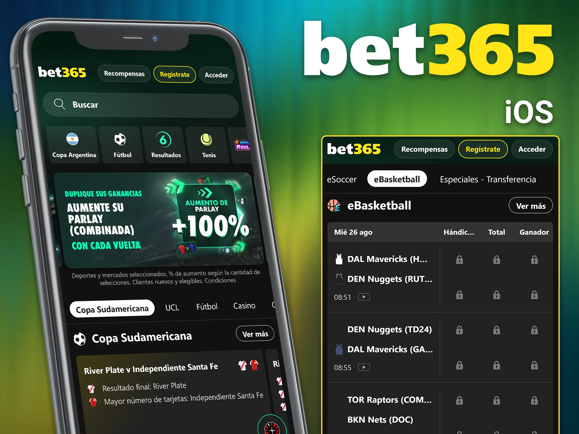 Descarga la práctica aplicación de Bet365 para iOS.