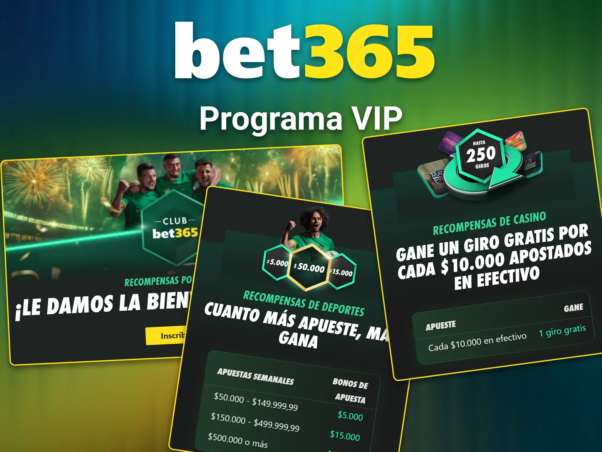 Desbloquee recompensas especiales al unirse al programa VIP de Bet365.