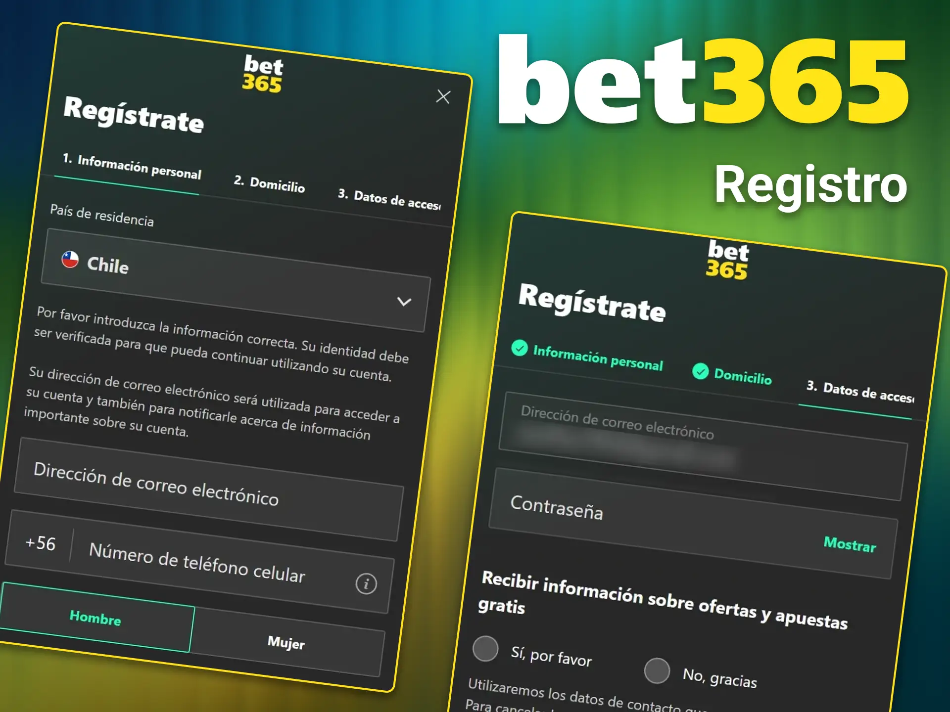 Siga la guía paso a paso para completar el proceso de registro en Bet365.